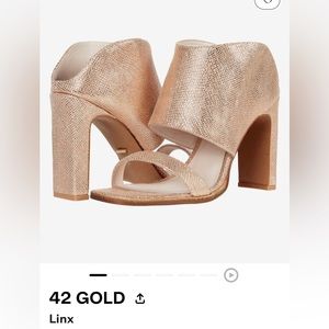 42 GOLD Size 6 Linx Rose Gold Heels Lightly Worn Original $150